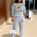 Women's Clothing Women's Fleece Lined Sweatshirt Set Style Crew Neck Casual Printed Two Piece Set For Formal & Casual For Women_ecoleips.com