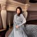 Women’s Clothing spring new printed folded slanted shoulders to show temperament floor length long skirt dress_ecoleips.com