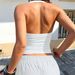 Women's Y2k Ribbed Halter Top Sleeveless Slim Fit Cropped Cami Sexy Backless Summer Streetwear Flattering Ribbed Texture_ecoleips.com
