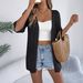Real Shot Of 2025 Spring/summer European And American Solid Color Hollow-out Short-sleeve Knit Cardigan, Mid-length_ecoleips.com