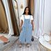 Women's Denim Overalls Dress Single Row Button Knee-Length Strap Jumpsuit Casual A-Line Jumper For Summer_ecoleips.com