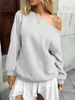 Women's Autumn/Winter Air Layer Loose Casual Fashion Suit Slanted Sweatshirt Style_ecoleips.com