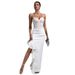 Women's Clothing Popular Style Bandage Dress White Lace Sexy V Neck Sleeveless Celebrity Party Evening Dress_ecoleips.com