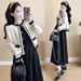 Real Shot In Stock~ Autumn New Korean Fashion Small Fragrance Style Elegant Age-Reducing Slimming Two-Piece Dress_ecoleips.com