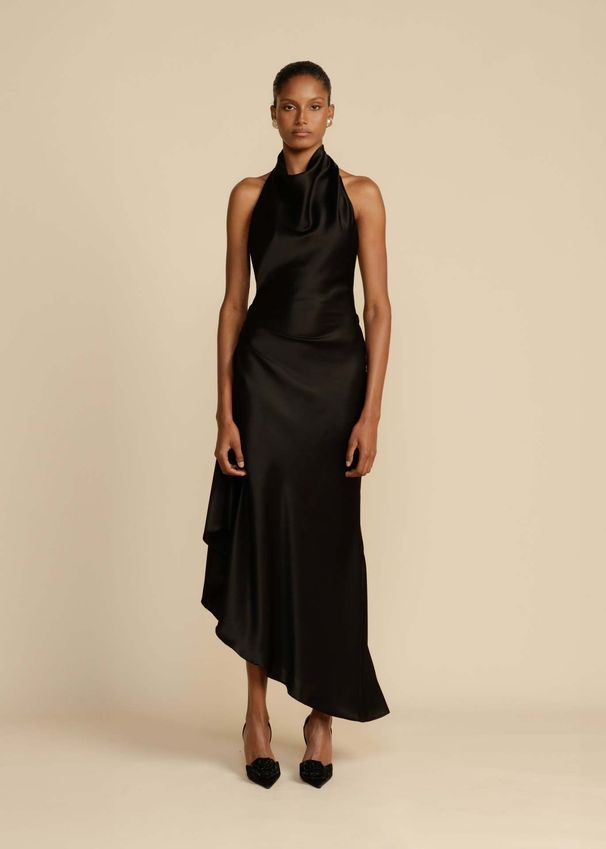 Women Fashion Sexy Satin Backless High Slit Dress Slim Fit Formal Evening Party Gown_ecoleips.com