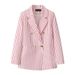Women's Double Breasted Slim Fit Suit Jacket Purple Elegant Casual Blazer Long Sleeve Streetwear Outerwear For Spring Autumn_ecoleips.com