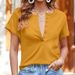 Women's Clothing New Style Casual Solid Color Single Breasted Women's T Shirt Tops_ecoleips.com