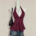 's Best-selling American Retro-style Beaded Halter Top With Deep V-neck Design, Sequin Embellishments, And_ecoleips.com
