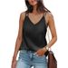 Women's Clothing Solid Color V Neck Camisole Loose T Shirt Top_ecoleips.com