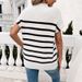 Spring And Summer Women's Wear, Color-Blocking And Stylish Pullover Short-Sleeved Sweater_ecoleips.com