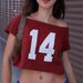 Summer Cross-border American Street Style Unique Hot Girl Digital Print Off-shoulder Cropped Slim-fit T-shirt_ecoleips.com