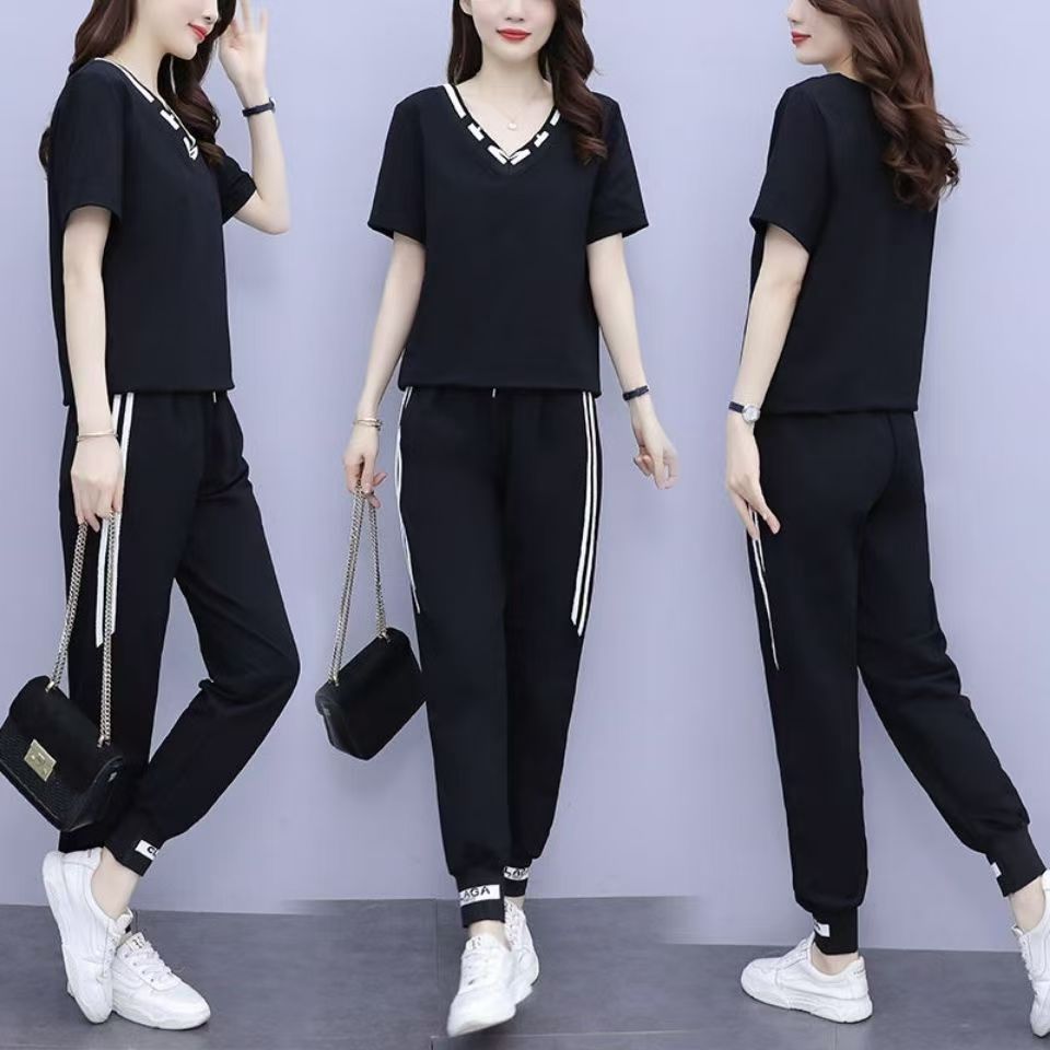 Women's Clothing Plus Size Autumn Casual Sports Suit For Curvy Girls Slimming Stylish Two Piece Set Youthful_ecoleips.com