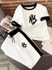 Women's Clothing Women's Style Summer Casual Fashion Trend Printed Round Neck Short Sleeve T-Shirt And Trousers Suit_ecoleips.com