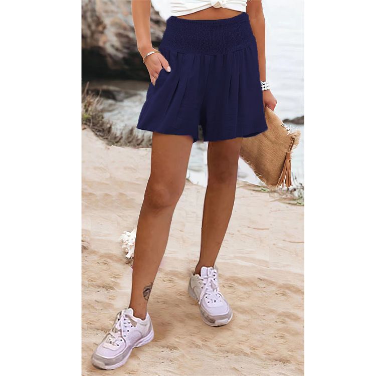 High Waist Casual Shorts For Women - Solid Color Stretch Polyester Shorts With Comfort Fit (S-5xl, Multiple Colors)_ecoleips.com