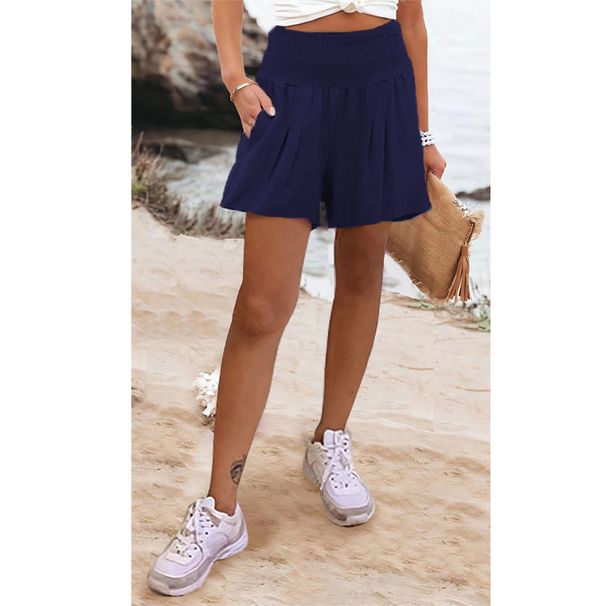 High Waist Casual Shorts For Women - Solid Color Stretch Polyester Shorts With Comfort Fit (S-5xl, Multiple Colors)_ecoleips.com