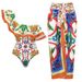 Women's Clothing Floral Print Ruffle One-Piece Swimsuit With Wrap Skirt/Pants - Enamel Pattern, Comfortable & Stylish Beachwear For Vacation_ecoleips.com