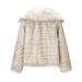 Faux Fur Cropped Coat -Inspired Streetwear Jacket With Contrast Trim (S/M/L)_ecoleips.com