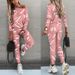 2025 Autumn New Women's Letter Print Sleeve Long Pants Casual Set 5101_ecoleips.com