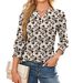 Women's Clothing Loose Casual Printed Five Point Sleeve V Neck T Shirt Tops For Women_ecoleips.com