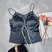 12 Colors New Silk Acetate Simple Solid Color Camisole Top, Popular Online, Suitable For Layering Or Wearing Alone 31_ecoleips.com