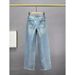 High-Waisted Straight Leg Jeans For Women - Stretch Denim Pants With Star Rhinestone Embellishments & Classic Blue Wash_ecoleips.com