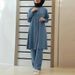 H728 # Muslim Women's New Solid Color Two-Piece Shirt And Casual Loose Pants Set_ecoleips.com