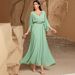 Women's Clothing Solid Color Elegant Swing V Neck Dress_ecoleips.com