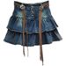Denim For Women Early Autumn New Sweet Age-Reducing Slimming High-Waisted A-Line Cake Short Skirt_ecoleips.com