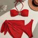 Women's Clothing Sexy Tube Top Three Piece Bikini Swimsuit Female Suit_ecoleips.com