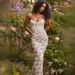 Summer Strapless Lace Dress for Women Sexy Printed Slim Waist European American Style Fashion_ecoleips.com