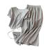 Women's Clothing Summer New Fashion Suit Skirt Gray Round Neck Short Sleeved Top Half Length Skirt Two Piece Suit Trendy_ecoleips.com