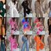 Women's Clothing V neck bat sleeve top casual pants set_ecoleips.com