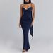 Women's Sexy Halter Backless Solid Color Bodycon Maxi Dress – Elegant Evening Party Gown_ecoleips.com