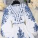 FD1294 In Stock 2025 Autumn New Cross-Border Women's Fashion V-Neck Long Sleeve Bohemian Print Dress_ecoleips.com