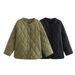 Early Spring Women's Cotton Jacket With Side Slits - Fashionable Loose Fit Streetwear Coat In Black & Olive Green (Sizes S/M/L)_ecoleips.com