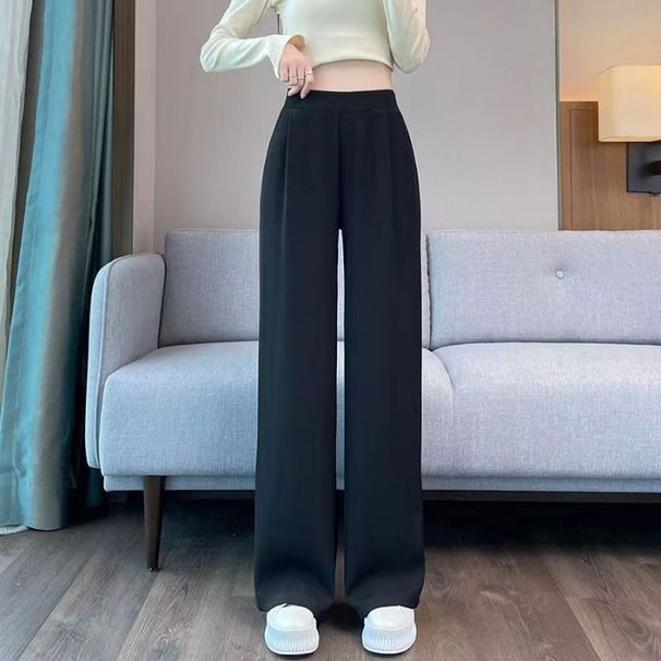 "Women's High-Waisted Wide Leg Dress Pants Lightweight Polyester Straight Cut Office Casual Trousers For Petite & Plus Size"_ecoleips.com