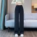 "Women's High-Waisted Wide Leg Dress Pants Lightweight Polyester Straight Cut Office Casual Trousers For Petite & Plus Size"_ecoleips.com
