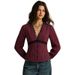 Elegant Women's Floral Lace Long Sleeve Blouse Slim Fit Striped Print V-Neck Office Casual Shirt Top_ecoleips.com
