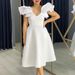 Women's Ruffle High-Waist A-Line Skirt New Style Banquet Party Dress_ecoleips.com