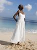 Women's Clothing Cotton V Neck Suspender Skirt For Women New Style Elegant Sexy Strap Backless Suspender Long Skirt_ecoleips.com