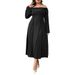 Women's Clothing Large Size Women's Elegant Intellectual Style Dress Autumn And Winter One Shoulder Royal Sister Temperament Midi Dress_ecoleips.com