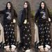 Southeast Asian Style Women's Matching Set - Long Sleeve Cartoon Print Top With Bow Detail & Wide Leg Pants_ecoleips.com
