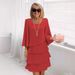 Spring/Summer Fashion Cake Dress For Women: Loose-Fitting, Slimming Round-Neck Dress_ecoleips.com