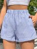 2025s 2025 Fashion Outdoor Vertical Striped Mid-Waist Wide-Leg Pants Beach Summer Women's Ultra-Short Shorts_ecoleips.com
