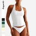 Y2K Yoga Style Women's Halter Neck Tank Top Solid Color Vest Summer Sports Clothing European American Fashion 2026_ecoleips.com