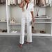 2025 Spring/Summer European And American Cross-Border Foreign Trade Women's Shirt-Collar Short-Sleeve Tie-Up_ecoleips.com