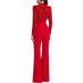 Women's Clothing autumn and winter new long sleeved belt jumpsuit flared pants casual loose party jumpsuit_ecoleips.com