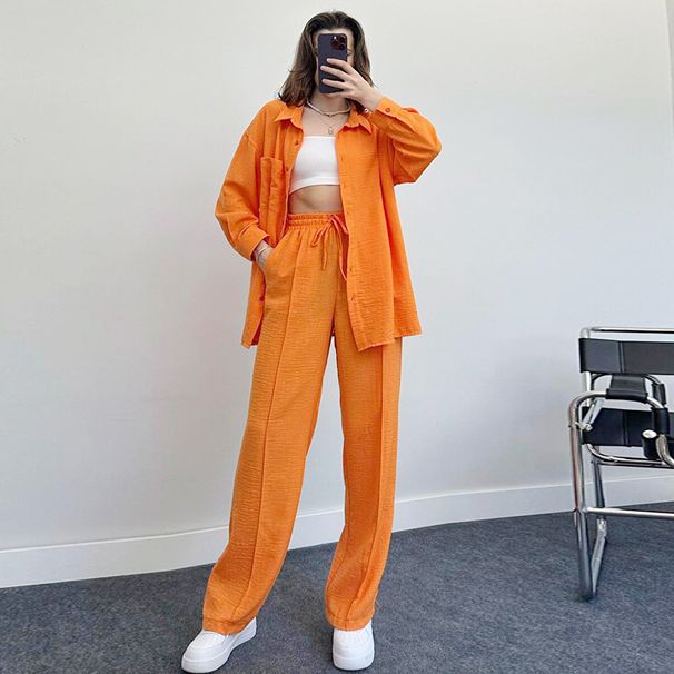 Women's Clothing Spot suits for women ladies loose long sleeved shirts spring and autumn trousers women's clothing two piece autumn_ecoleips.com