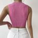 2026 New European And American Tops: Sexy Hollow-Out Strap Solid Color Short Slim-Fit Knit Tank Top For Women_ecoleips.com