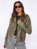 Women's Splicing Hooded Sweatshirt European And American Style Zipper Hood Short Sweater Lazy Fashion_ecoleips.com